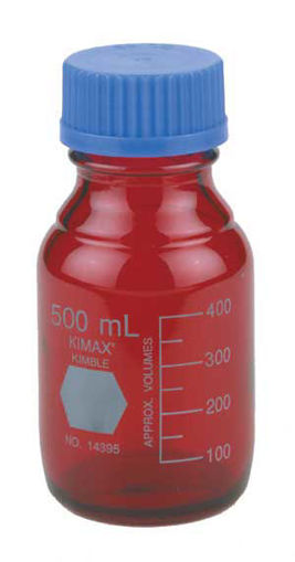 Frasco Para Laboratorio Gl 45 Ray-Sorb® con Tapa y Anillo Polipropileno. Kimax