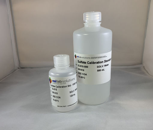 Material de referencia certificado (CRM) Sulfato (SO4-2); Concentración: 1,000 mg /L, NSI Lab
