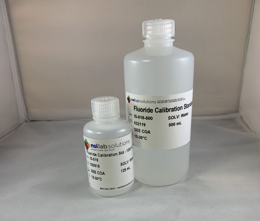 Material de referencia certificado (CRM) Fluoruro (F-); Concentración: 1,000 mg /L, NSI Lab