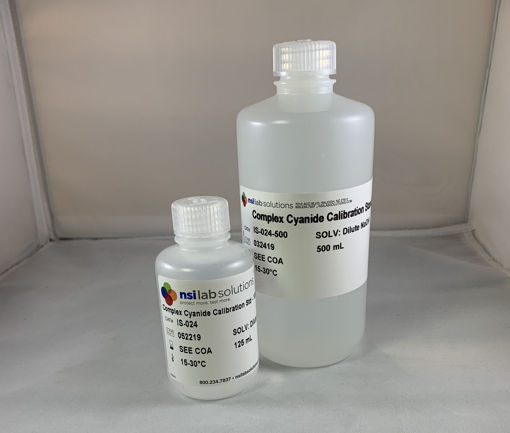 Material de referencia certificado (CRM) Cianuro Complejo (CN-); Concentración: 1,000 mg /L, NSI Lab