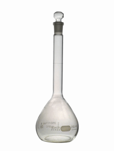 Balón Volumétrico Claro Clase A con Tapón de vidrio. Labscient