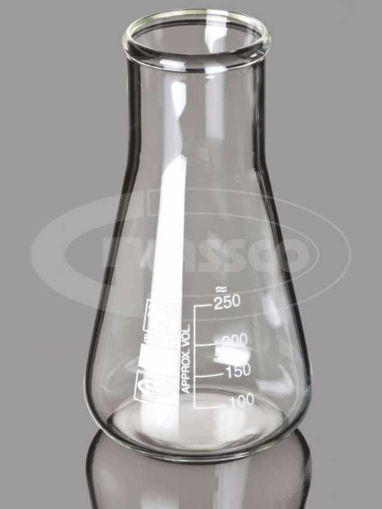 Erlenmeyer, boca ancha. Glassco