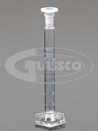 Probeta en vidrio, con tapón (mezcladora), clase A, certificado individual. Glassco