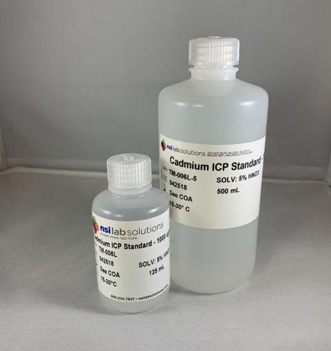 Estándard ICP Cadmio (Cd), Concentración:  1.000 ug/mL, NSI Lab