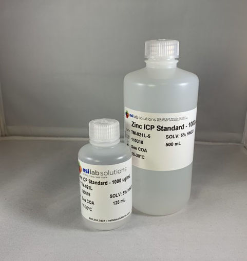 Estándard ICP Zinc (Zn), Concentración:  1.000 ug/mL, NSI Lab