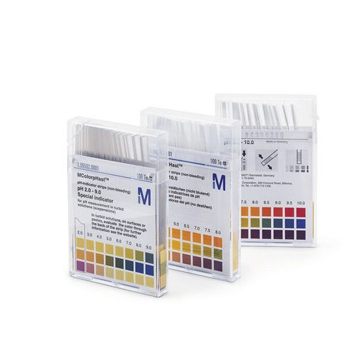 Tiras indicadoras de pH pH 0 - 14 Indicador universal, x100 tiras. Merck