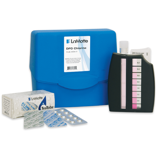 Kit de prueba para análisis de cloro libre, total y combinado DPD, 50 pruebas. LaMotte
