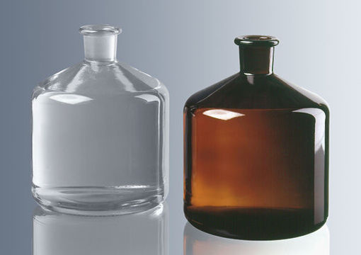 Frasco para bureta, 2000 ml., vidrio ambar, con esmerilado normalizado n/s 29/32, sin tapón marca Marienfeld alemán
