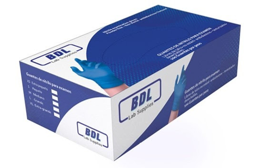 Guantes de nitrilo azul para examen x 100 un.