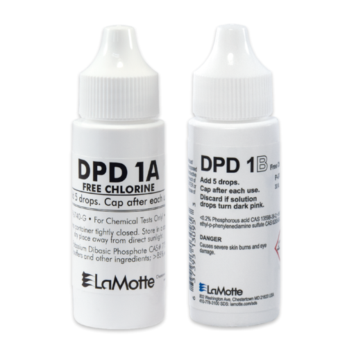 Kit líquidos de pruebas cloro libre DPD 1A y 1B, 144 pruebas, 30 ml. LaMotte
