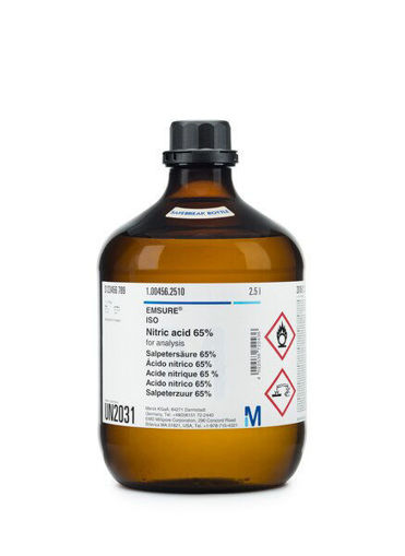 Ácido nítrico 65% p.a. EMSURE® Reag. Ph Eur,ISO, 2,5 litros. Merck