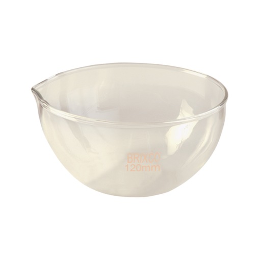 Cápsula de evaporación, vidrio, fondo redondo. Brixco