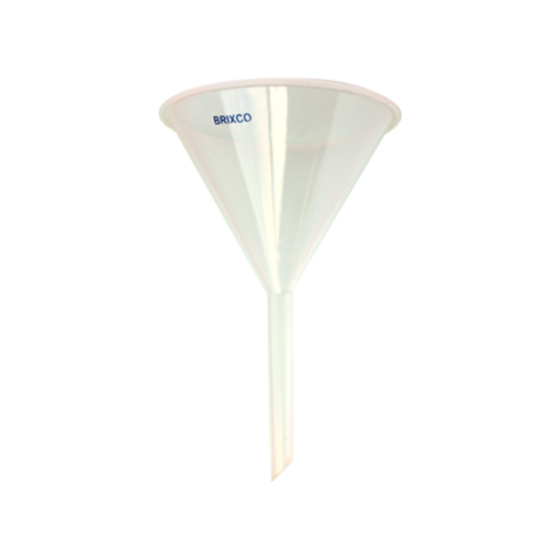 Embudo analítico, plástico, estriado. Brixco