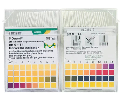 Tiras indicadoras de pH 0 - 14, indicador universal, x100 tiras. Merck