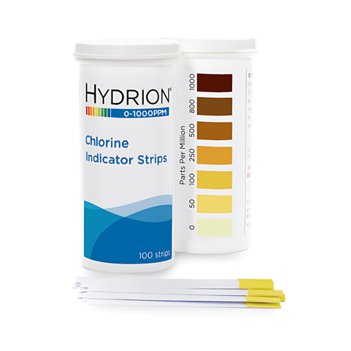 Tira reactiva de cloro, 100 tiras. Hydrion CH-1000