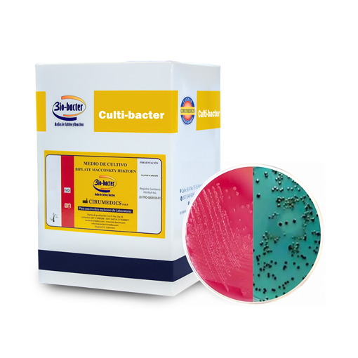 Placa biplate agar Macconkey-Hektoen. Bio Bacter 