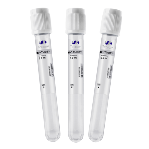 Tubo v-tube™  tapa blanca, estéril, sin aditivo, x 1200 uds. Tecrom