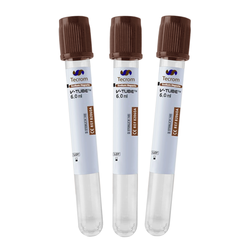 Tubo v-tube tapa café, heparina de sodio,  1200 uds. Tecrom