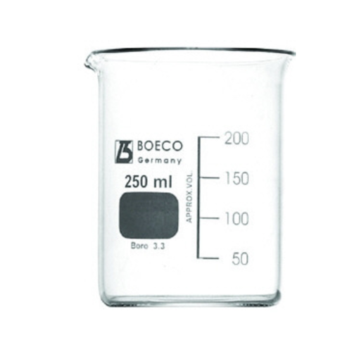Vaso de precipitado, vidrio, forma baja, x paquete. Boeco