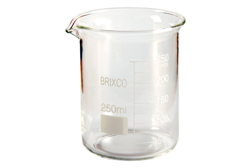 Vaso de precipitado forma baja, borosilicato 3.3, graduado con pico, x paquete. Brixco