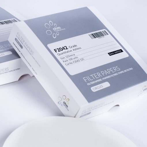 Papel filtro grado F2042, cuantitativo, 125 mm, x 100 uds. CHMLab