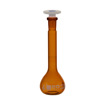 Balón volumétrico, clase A, ambar, tapón PE, certificado x lote. Eisco
