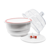 Desecador, tapa PC, base PP, llave de vacío, tapón PTFE, con placa. Eisco