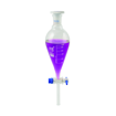 Embudo de separación Squibb, vidrio, tapón de plástico, llave paso PTFE. Eisco