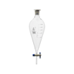Embudo de separación Squibb, vidrio, tapón de plástico, llave paso PTFE. Eisco