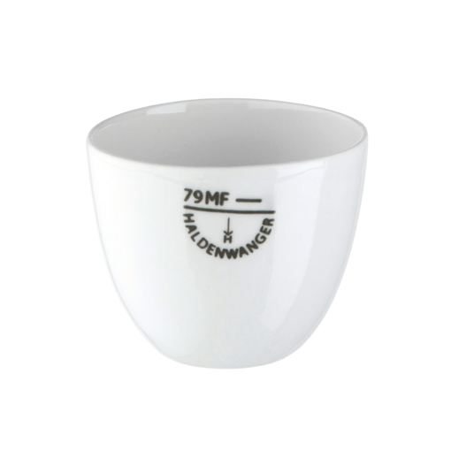 Crisol, porcelana, forma mediana, sin tapa. Haldenwanger