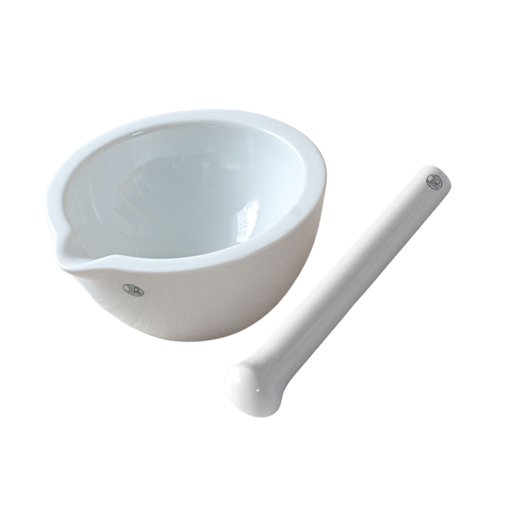 Mortero, porcelana, esmaltado, con pistilo. Jipo
