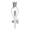 Embudo de separación, Squibb, vidrio, tapón PE, llave paso PTFE. LMS