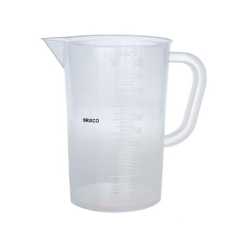 Jarra graduada, PP, con asa, x paquete. Brixco