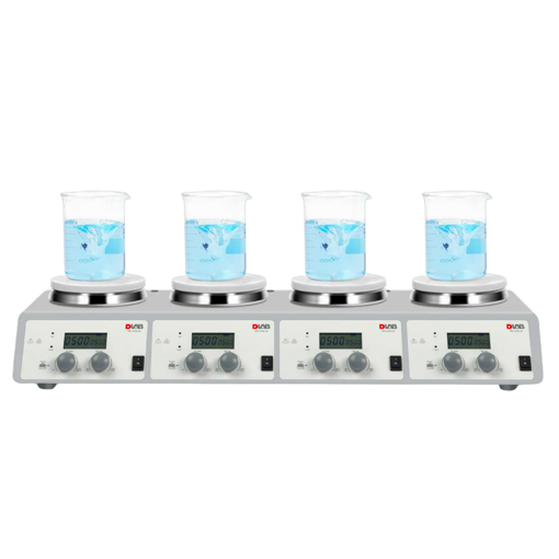 Agitador magnético con calentamiento, 4 posiciones, MS-H340-S4