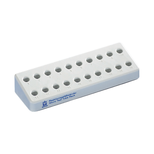 Gradilla para microtubos tipo Eppendorf PP, 20 microtubos 1.5 ml. Brand