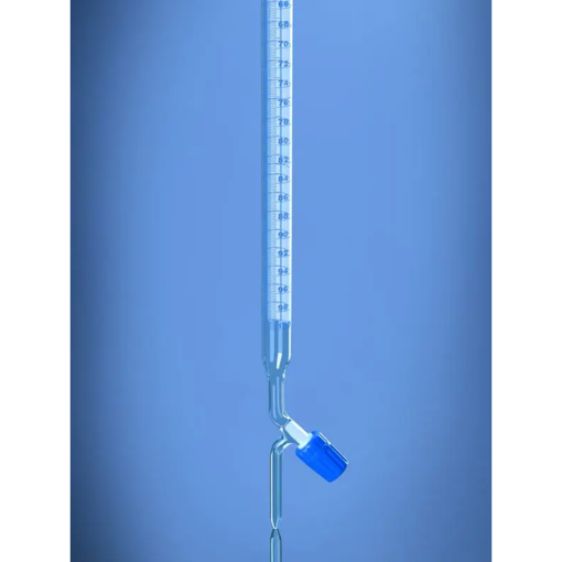 Bureta, clase AS, válvula de aguja, PTFE. Glassco
