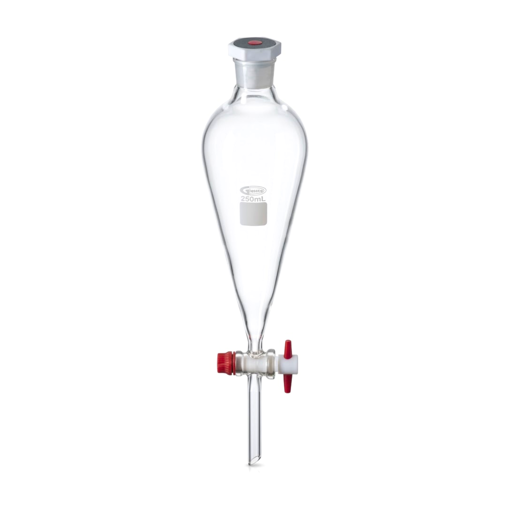 Embudo de separación, llave paso de PTFE, ASTM. Glassco