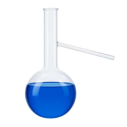 Balón para destilación, fondo redondo, con tubo lateral. JSW