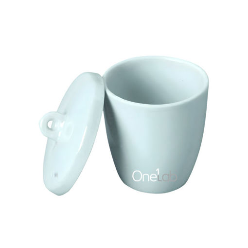 Crisol, porcelana, forma mediana, con tapa. Labscient