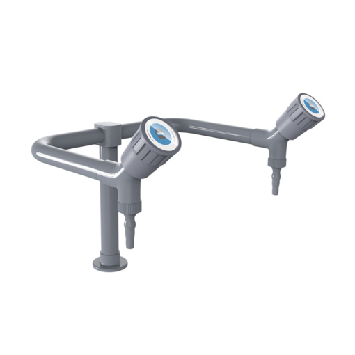 Grifo de laboratorio, doble salida de agua, para mesa. TOF