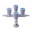 Grifo de laboratorio, vertical, 4 salidas de agua, para mesa. TOF