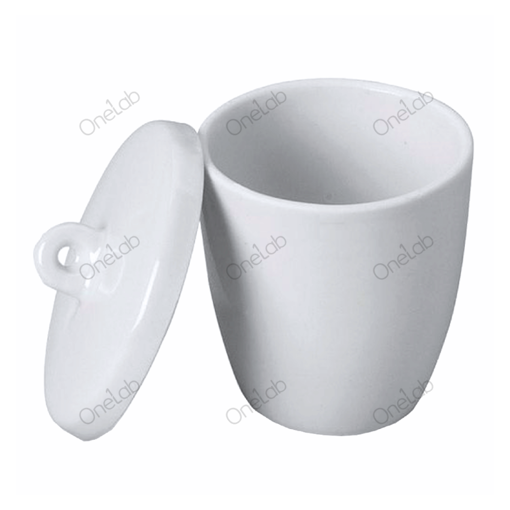 Crisol, porcelana, forma mediana, con tapa. Labscient