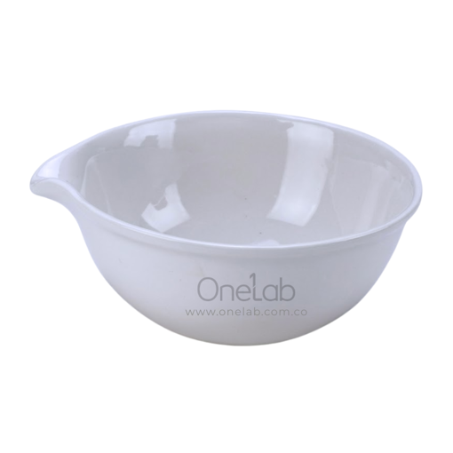 Cápsula de evaporación en porcelana con pico y fondo redondo. Coorstek