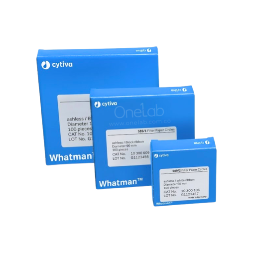 Papel filtro grado 589/2, cuantitativo, x 100 uds. Whatman