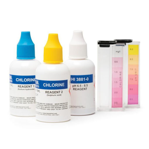Kit de prueba para cloro libre y pH HI3887. Hanna