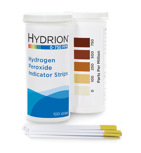 Tira de medición de Peróxido de Hidrógeno 0 - 750 ppm, 100 tiras, Caja x 6 Unds. Hydrion