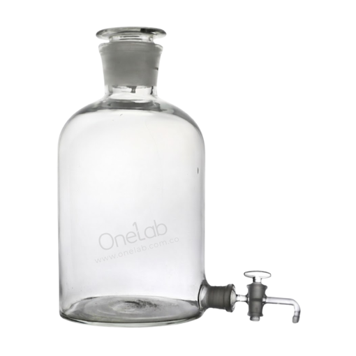 Frasco, Mariotte, vidrio para reactivos, tapa y llave. Labscient