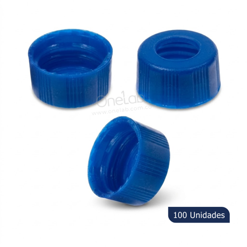 Tapa para vial, rosca 9-425, azul, x 100 uds. Labscient