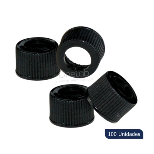 Tapa para vial, rosca 13-425, negro, x 100 uds. Labscient
