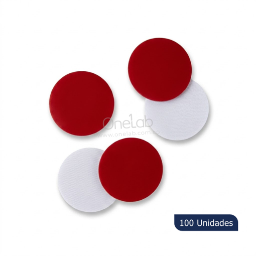 Septa 13-425, 13 mm, PTFE/rojo, silicona blanca, x 100 uds. Labscient